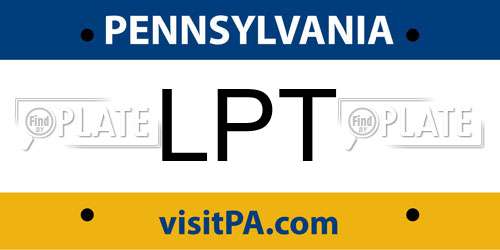 LPT Pennsylvania License Plate