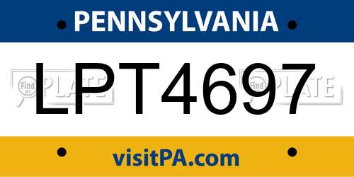 LPT4697 Pennsylvania License Plate