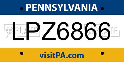 LPZ6866 Pennsylvania License Plate