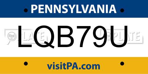 LQB79U Pennsylvania License Plate