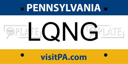 LQNG Pennsylvania License Plate