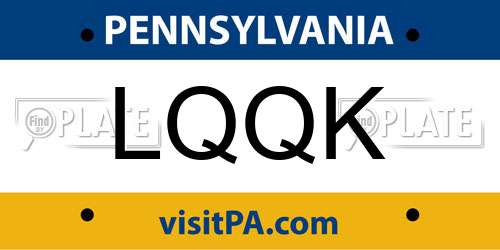 LQQK Pennsylvania License Plate