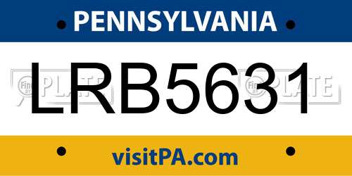 LRB5631 Pennsylvania License Plate