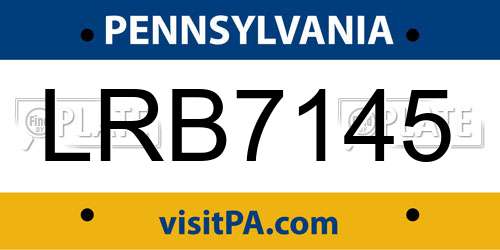 LRB7145 Pennsylvania License Plate