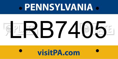 LRB7405 Pennsylvania License Plate