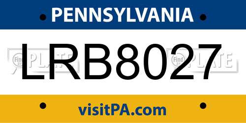 LRB8027 Pennsylvania License Plate