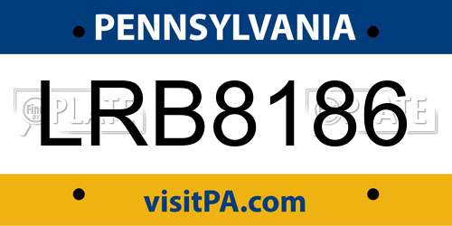 LRB8186 Pennsylvania License Plate