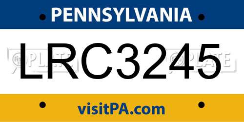 LRC3245 Pennsylvania License Plate