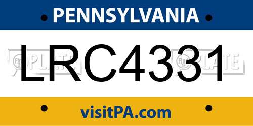 LRC4331 Pennsylvania License Plate