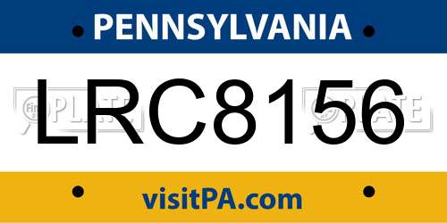LRC8156 Pennsylvania License Plate
