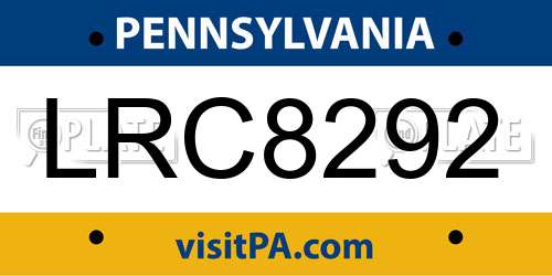 LRC8292 Pennsylvania License Plate