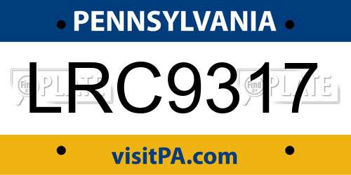 LRC9317 Pennsylvania License Plate
