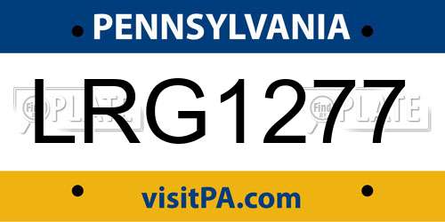 LRG1277 Pennsylvania License Plate