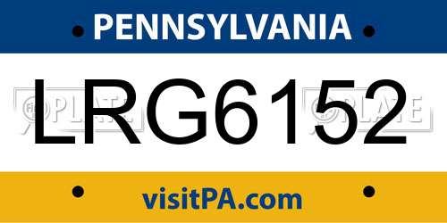 LRG6152 Pennsylvania License Plate