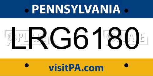 LRG6180 Pennsylvania License Plate