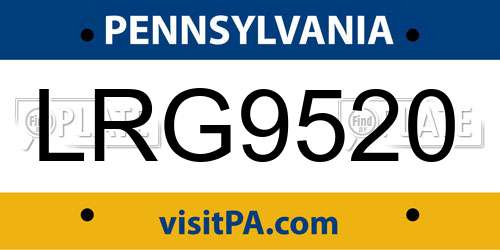 LRG9520 Pennsylvania License Plate