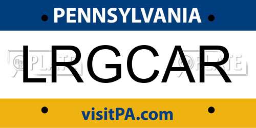 LRGCAR Pennsylvania License Plate