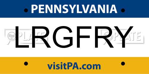 LRGFRY Pennsylvania License Plate