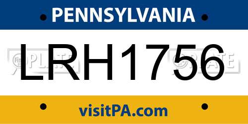 LRH1756 Pennsylvania License Plate
