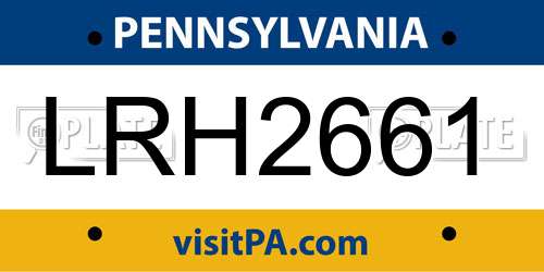 LRH2661 Pennsylvania License Plate