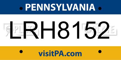 LRH8152 Pennsylvania License Plate
