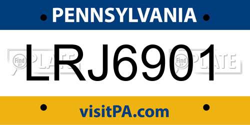 LRJ6901 Pennsylvania License Plate