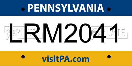 LRM2041 Pennsylvania License Plate
