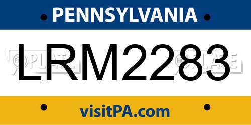 LRM2283 Pennsylvania License Plate