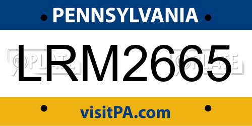 LRM2665 Pennsylvania License Plate