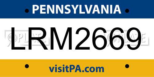 LRM2669 Pennsylvania License Plate