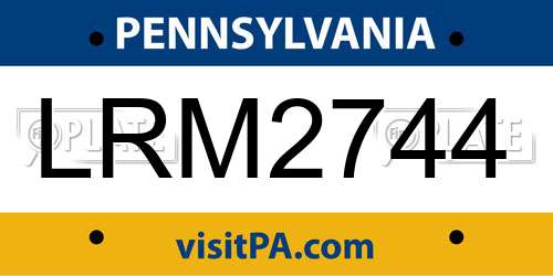 LRM2744 Pennsylvania License Plate
