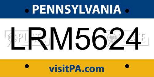 LRM5624 Pennsylvania License Plate