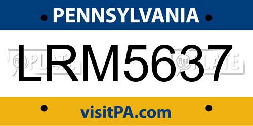 LRM5637 Pennsylvania License Plate