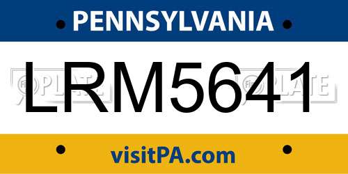 LRM5641 Pennsylvania License Plate