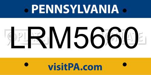 LRM5660 Pennsylvania License Plate