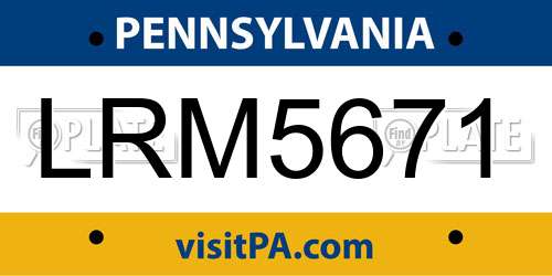LRM5671 Pennsylvania License Plate