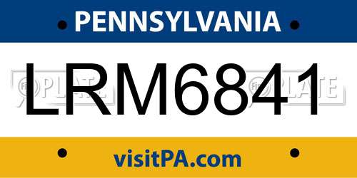LRM6841 Pennsylvania License Plate