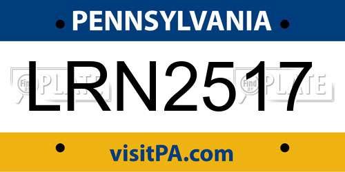 LRN2517 Pennsylvania License Plate