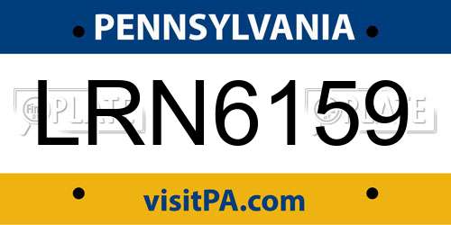 LRN6159 Pennsylvania License Plate