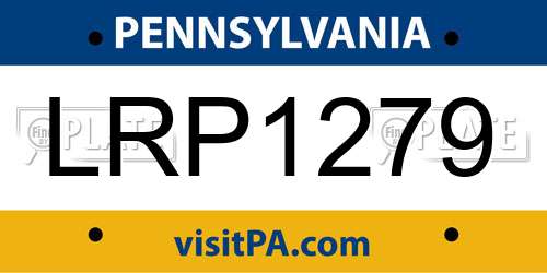 LRP1279 Pennsylvania License Plate