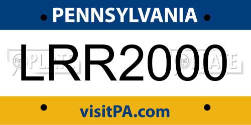 LRR2000 Pennsylvania License Plate