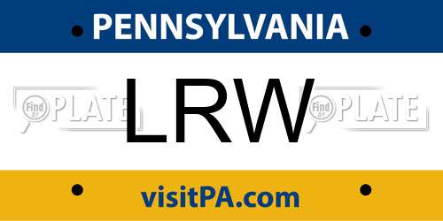 LRW Pennsylvania License Plate