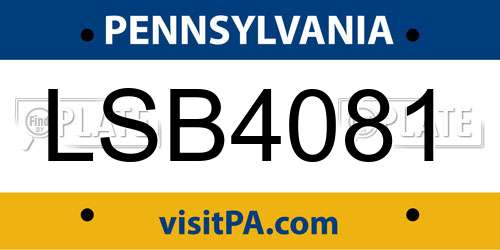LSB4081 Pennsylvania License Plate