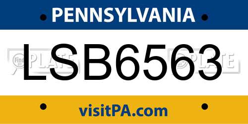 LSB6563 Pennsylvania License Plate