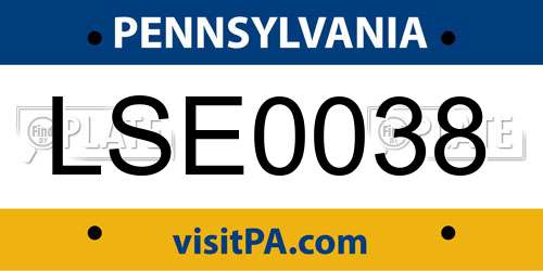 LSE0038 Pennsylvania License Plate