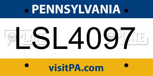 LSL4097 Pennsylvania License Plate
