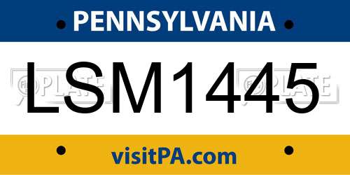 LSM1445 Pennsylvania License Plate