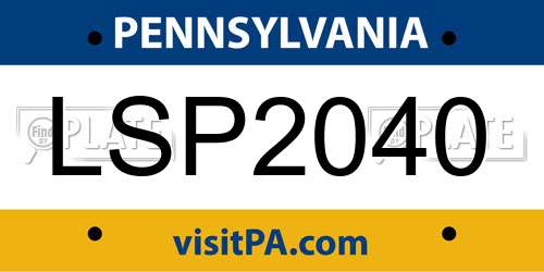 LSP2040 Pennsylvania License Plate