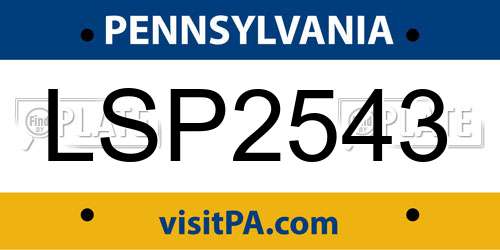 LSP2543 Pennsylvania License Plate