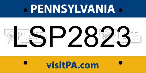 LSP2823 Pennsylvania License Plate